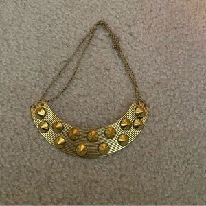 Gold studded collar necklace